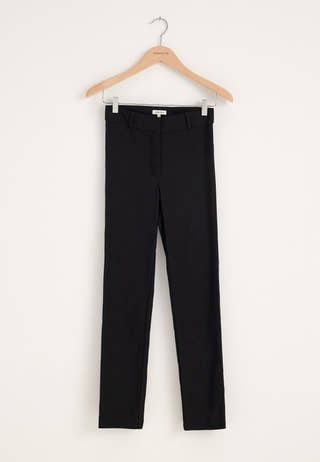 Stretchy Ankle Push-Up Trousers Black