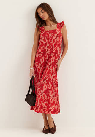 Pcflora Strap Flounce Dress