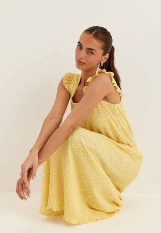 Pcflora Strap Flounce Dress