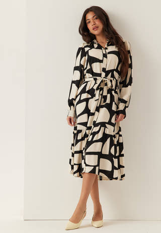 Viscose Flounce Shirt Dress