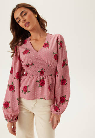 V-neck Smock Blouse