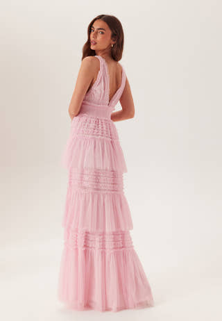 Frill Dotted Tulle Gown