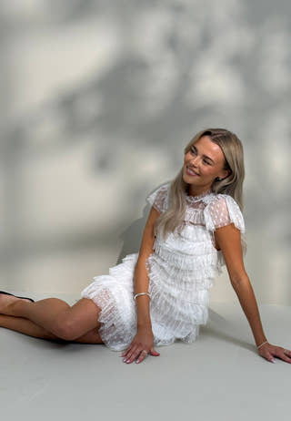 High Neck Tulle Frill Dress