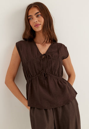 Viscose Tie Detail Blouse