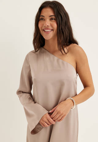 Satin One Shoulder Dress