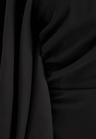 Draped Flounce Gown Black