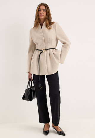 Shaped Short Coat White