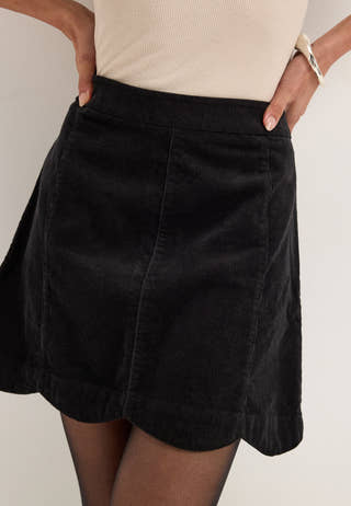 Corduroy Mini Skirt Black