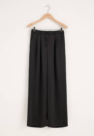 Satin Trousers Black