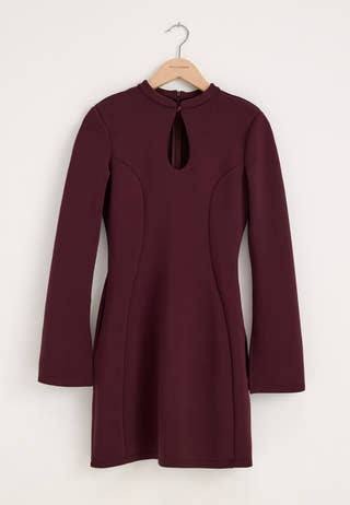 Keyhole Short Power Dress Purple