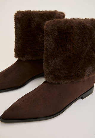 Faux Fur Boot Brown