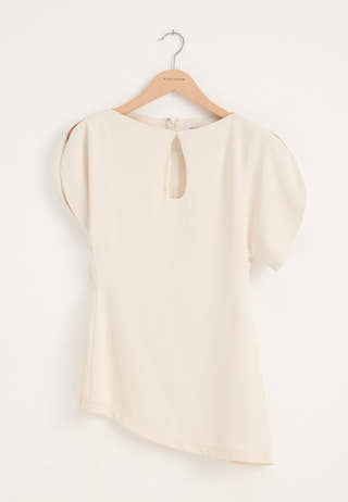 Rounded Sleeve Blouse White