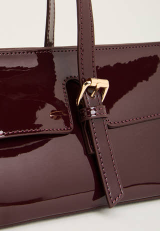 High Shine Buckle Bag Red