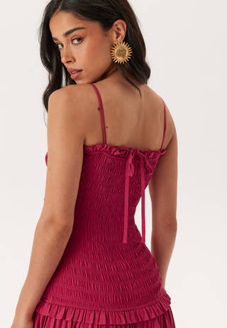 Smock Bodice Ankle Dress