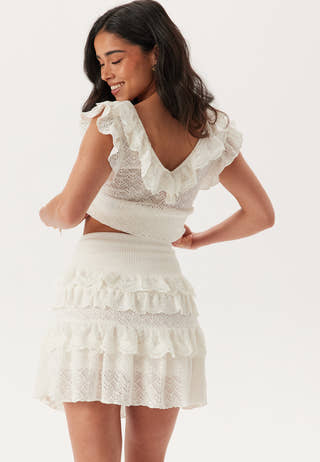 Knitted Frill Mini Skirt