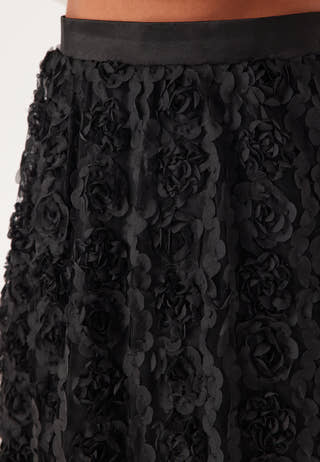 3D Flower Midi Skirt