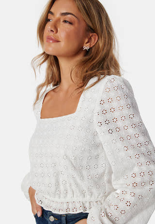 Broderie Anglaise Square Neck Blouse