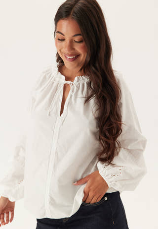 Broderie Anglaise Tie Blouse