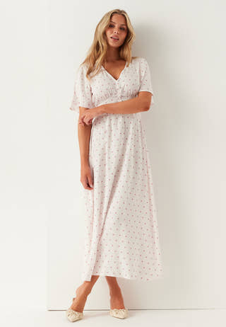 Butterfly Sleeve Viscose Maxi Dress