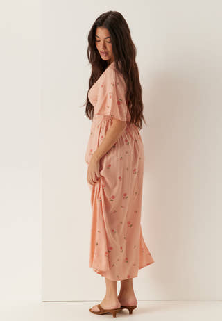 Butterfly Sleeve Viscose Maxi Dress
