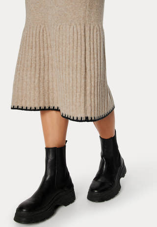 Contrast Edge Knitted Skirt