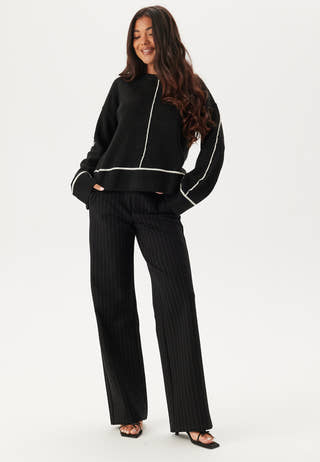 Contrast Stitch Knitted Sweater