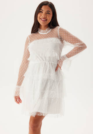 Dotted Mesh L/S Dress
