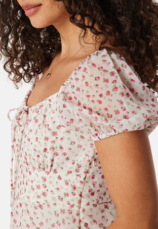 Ruched Bustier Midi Dress