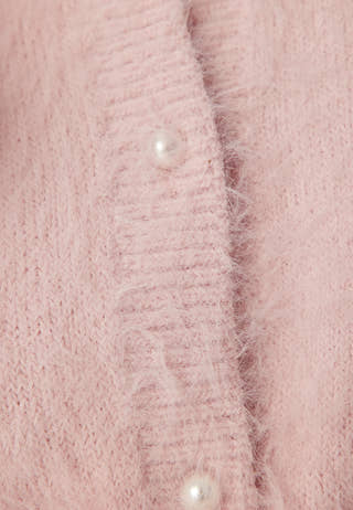 Fluffy Knitted Pearl Cardigan