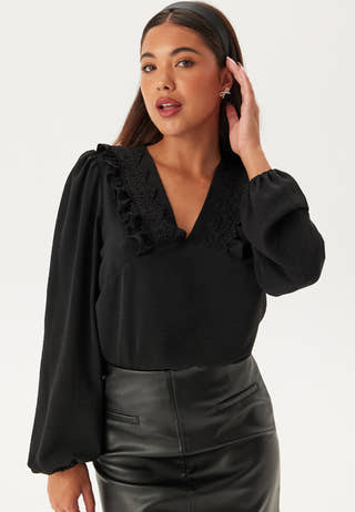 Frill Detail Puff Sleeve Blouse