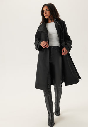 High Neck Midi Coat