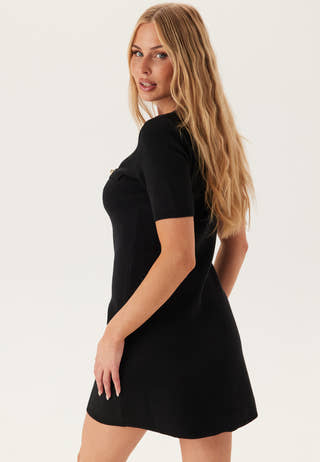 Knitted Gold Button Dress