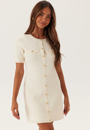 Knitted Gold Button Dress