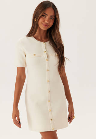 Knitted Gold Button Dress