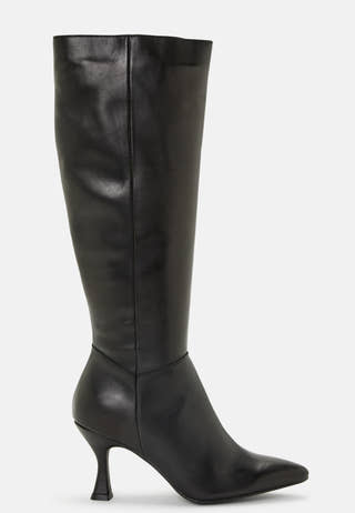 Leather Pointy High Heeled Boots