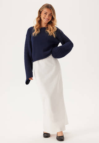Linen Blend Maxi Skirt