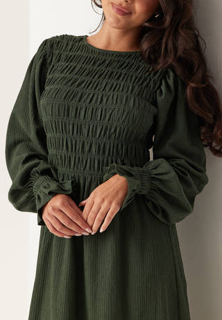 Structure Long Sleeve Midi Dress