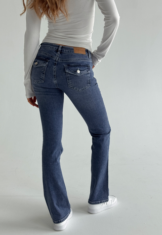 Low Bootcut Flap Jeans