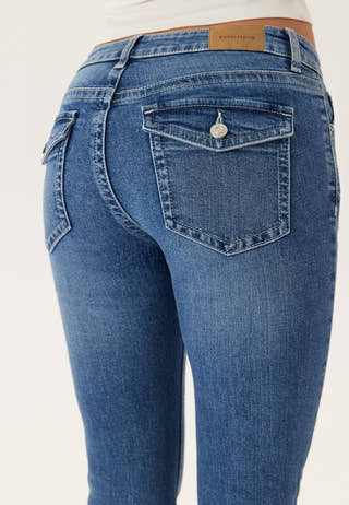 Low Bootcut Flap Jeans