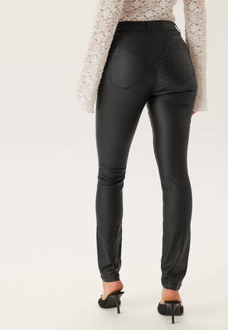 Mid Waist Push-up Coated Slim Jeans