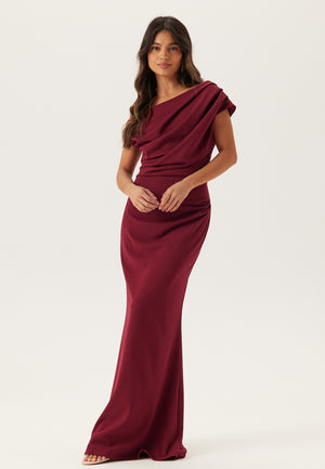 Asymmetric Draped Maxi Dress