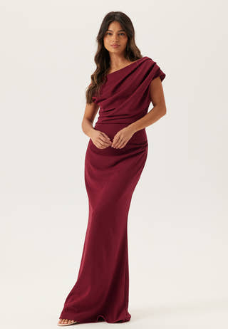 Asymmetric Draped Maxi Dress
