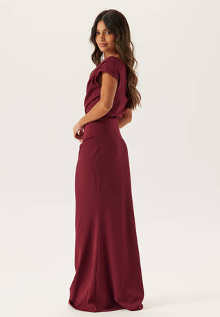 Asymmetric Draped Maxi Dress