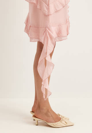Asymmetric Frill Short Dress