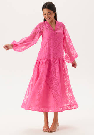 Balloon Sleeve Midi Dress