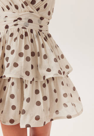 Balloon Sleeve Short Flounce Dress