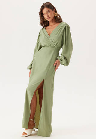 Balloon Sleeve Wrap Gown