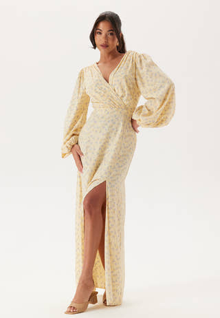 Balloon Sleeve Wrap Gown