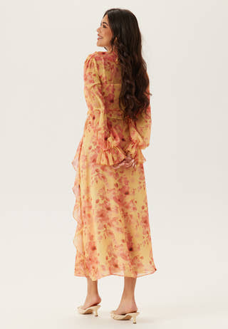 Belted Chiffon Midi Dress