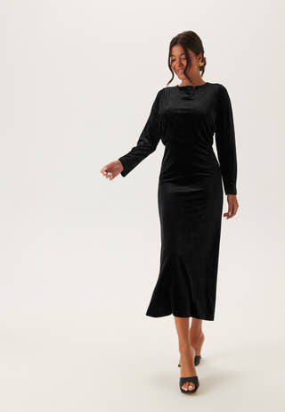 Bow Velvet Midi Dress